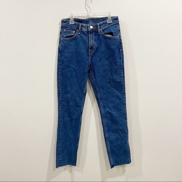 ASOS Weekday Way Mid Rise Stretch Straight Leg Jeans - Picture 1 of 12